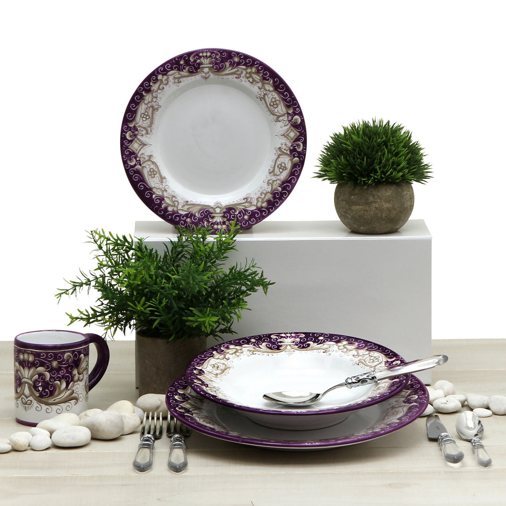 DERUTA COLORI: Pasta/Soup Rim Plate - PURPLE - Artistica.com