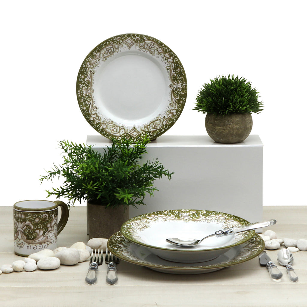 DERUTA COLORI: Pasta/Soup Rim Plate - SAGE - Artistica.com