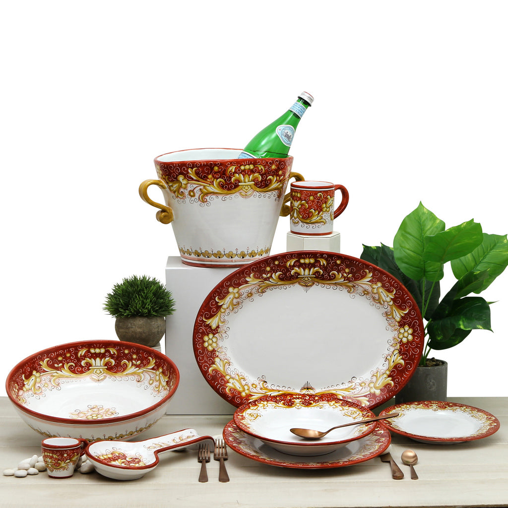 DERUTA COLORI: Oval Platter - CORAL RED - Artistica.com