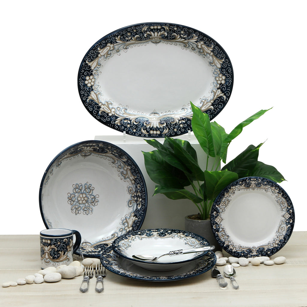 DERUTA COLORI: Pasta/Soup Rim Plate - BLUE ANTICO - Artistica.com