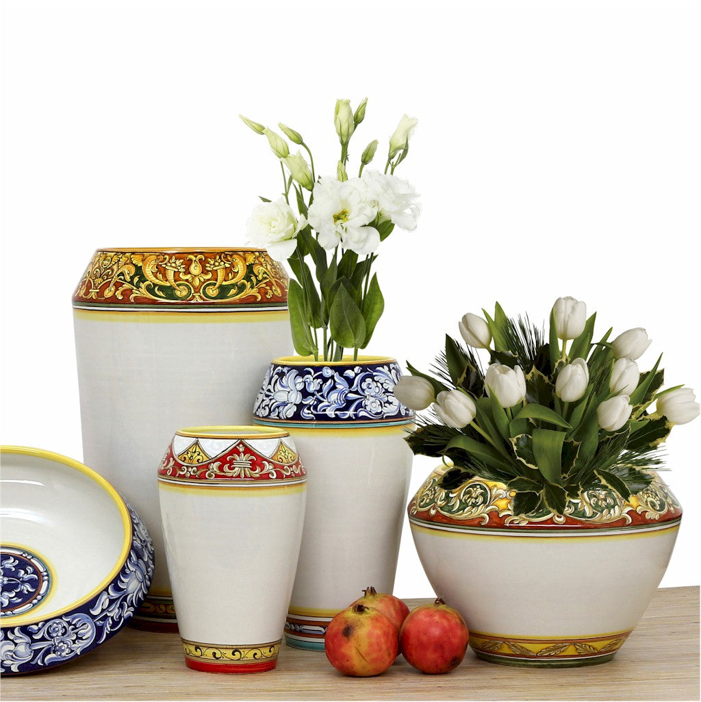 DERUTA BELLA: Medium Vase - Shades of Blue Design - (Premium Masterpiece by Francesca Niccacci) - Artistica.com