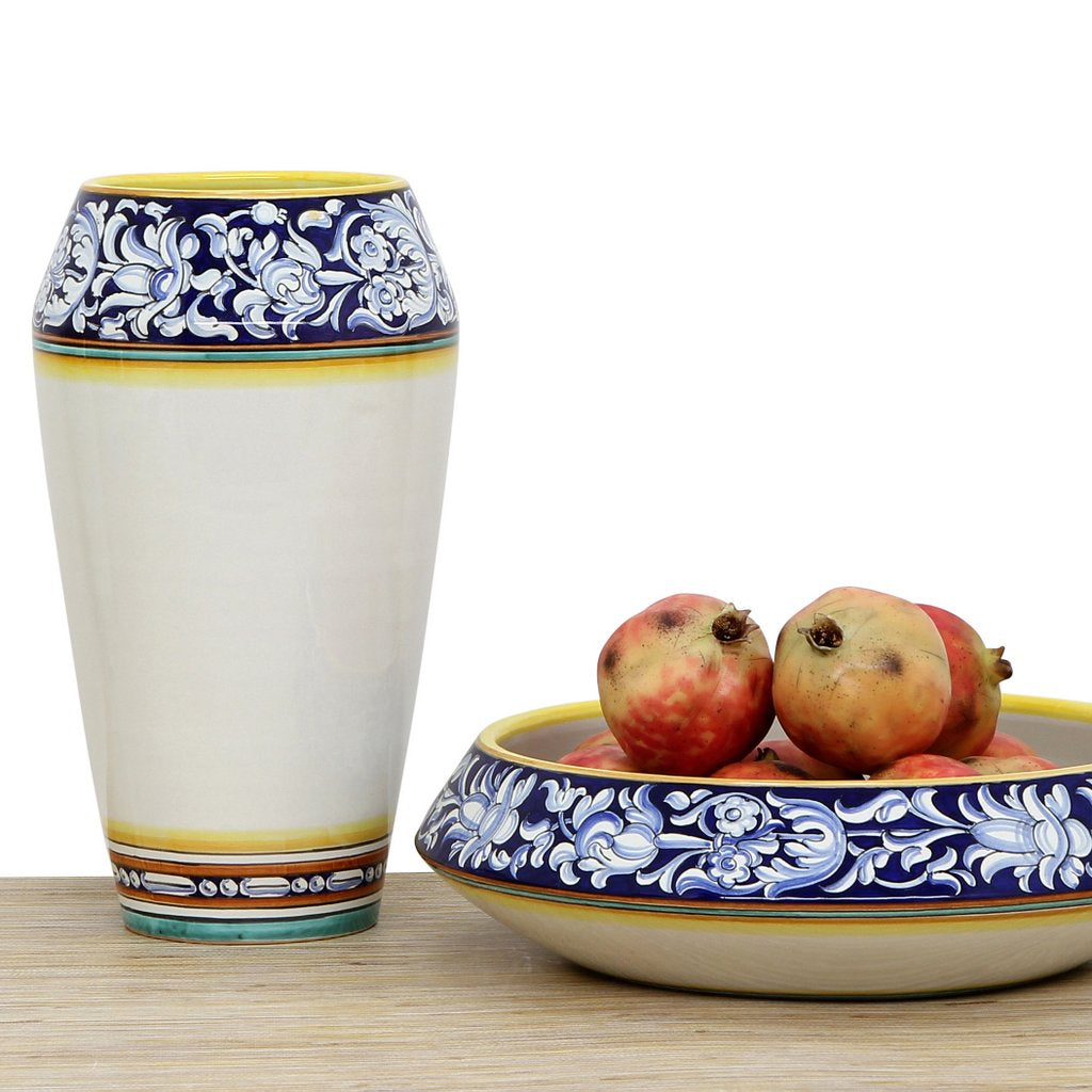 DERUTA BELLA: Medium Vase - Shades of Blue Design - (Premium Masterpiece by Francesca Niccacci) - Artistica.com