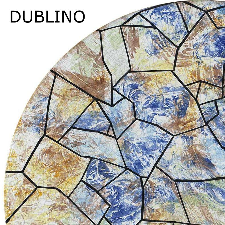 LAZY SUSAN: Ceramic-Stone Rotating Lazy Susan 46" Diam. in Deruta, Italy. - Artistica.com