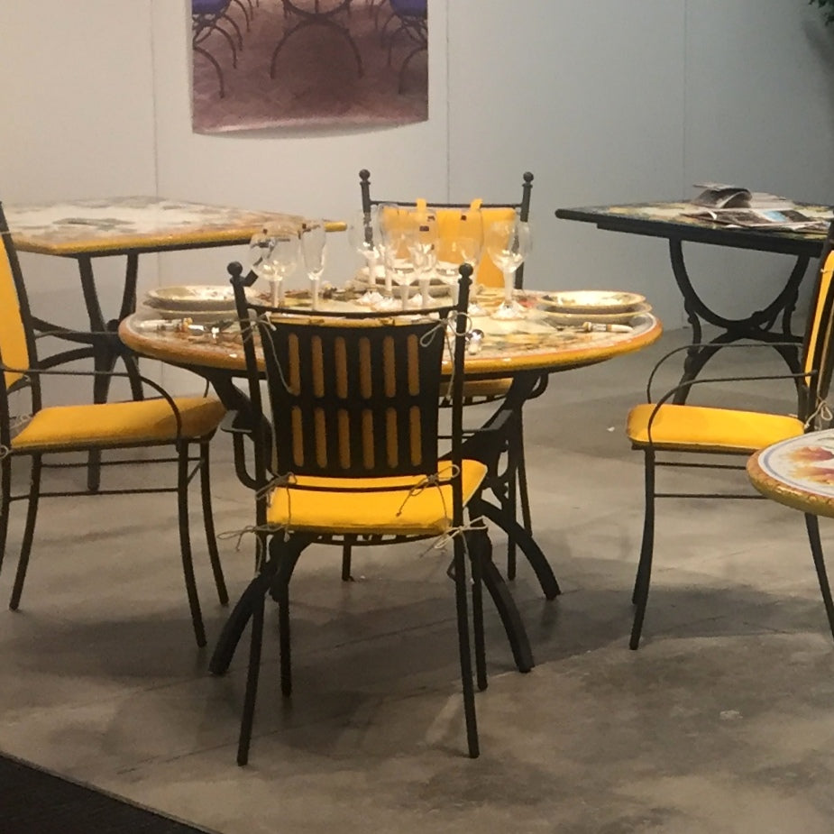 WROUGHT IRON CHAIR: Eva Design Armchair in Deruta, Italy. - Artistica.com