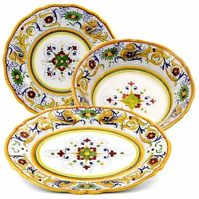 RAFFAELLESCO DELUXE: Serving Set Charger + Salad Pasta Bowl + Oval Platter - Artistica.com