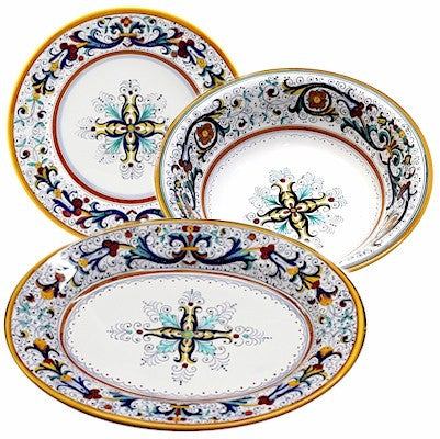 RICCO DERUTA DELUXE: Serving Set Charger + Salad Pasta Bowl + Oval Platter - Artistica.com