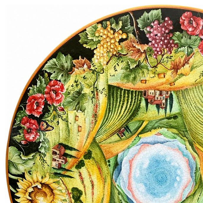 CERAMIC STONE TABLE + IRON BASE: FIRENZE Design^ - Hand Painted - Artistica.com