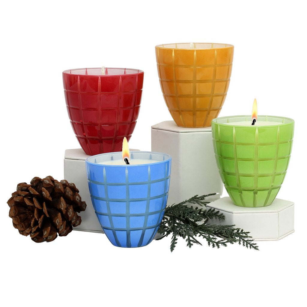 CRYSTAL CANDLES: Finestra Scents of the Season Assorted Glass Tumblers - SET OF 4 - Artistica.com
