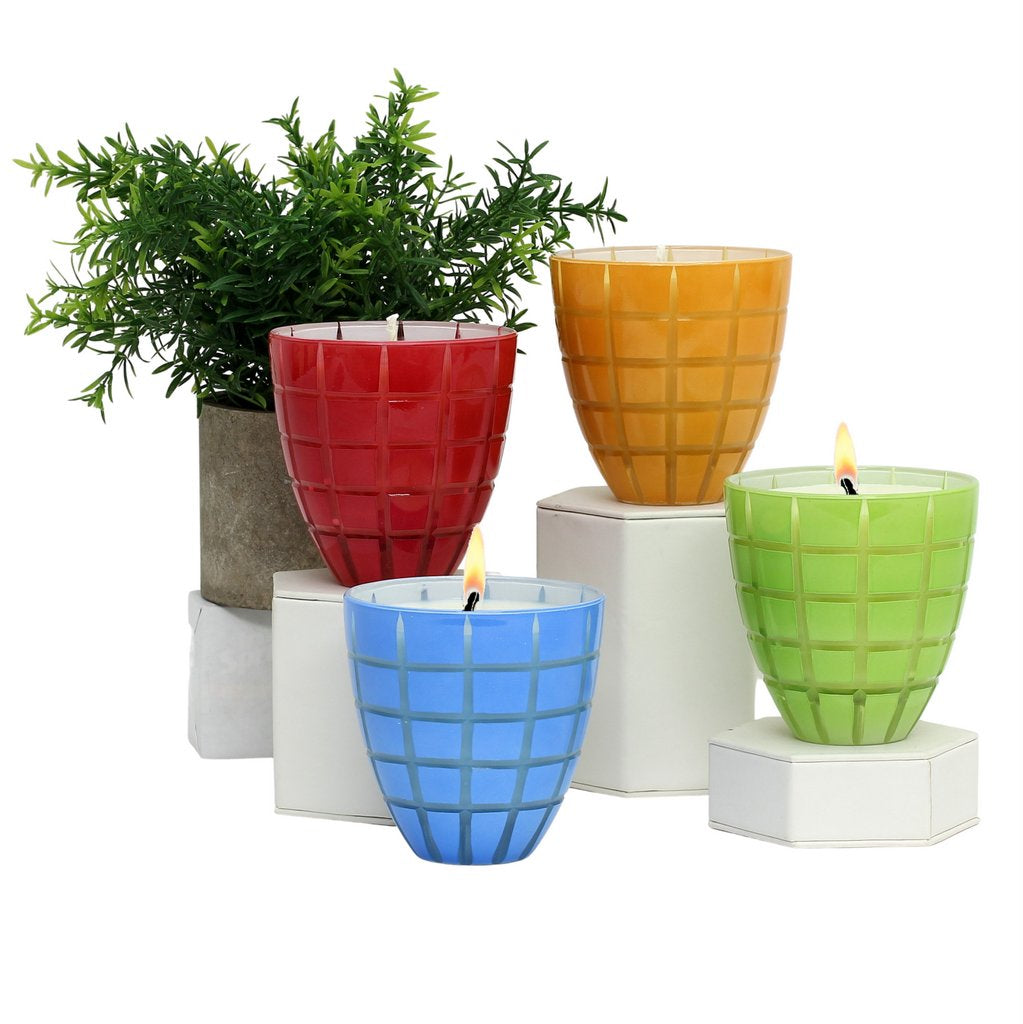 CRYSTAL CANDLES: Finestra Scents of the Season Assorted Glass Tumblers - SET OF 4 - Artistica.com