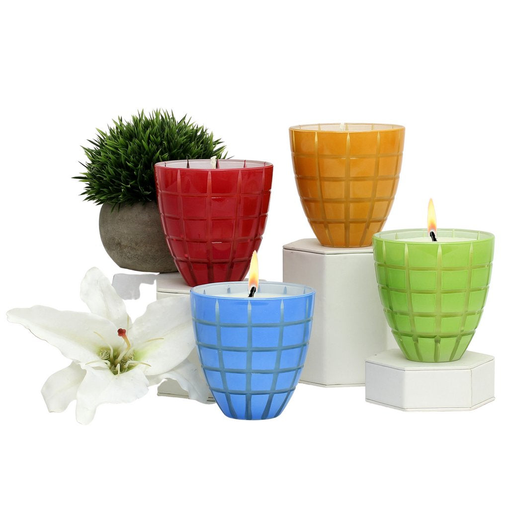 CRYSTAL CANDLES: Finestra Scents of the Season Assorted Glass Tumblers - SET OF 4 - Artistica.com