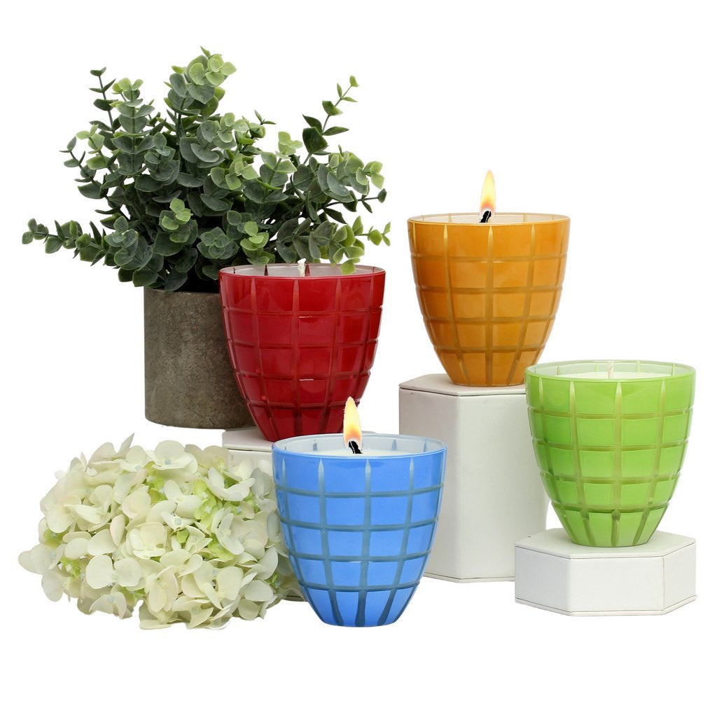 CRYSTAL CANDLES: Finestra Scents of the Season Assorted Glass Tumblers - SET OF 4 - Artistica.com