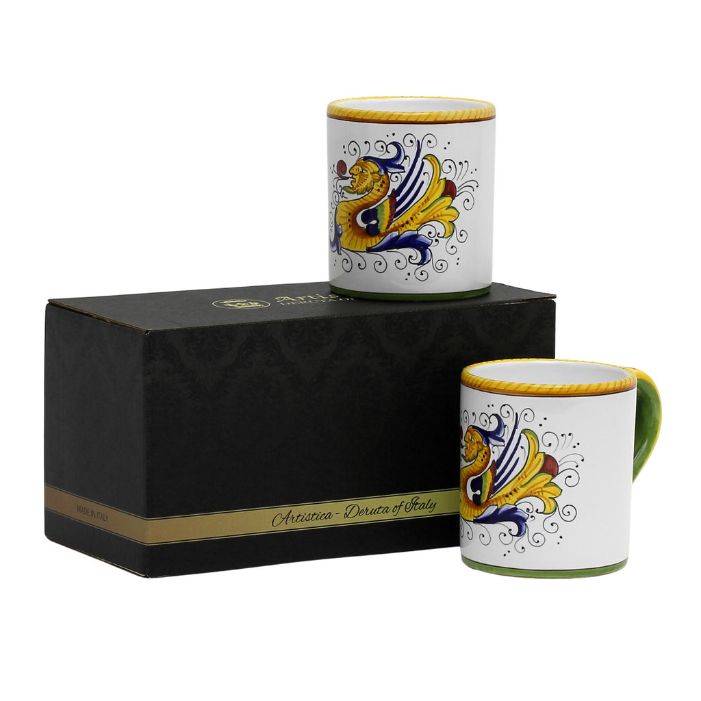 GIFT BOX: With two Deruta Mugs - RAFFAELLESCO Lite Design - Artistica.com