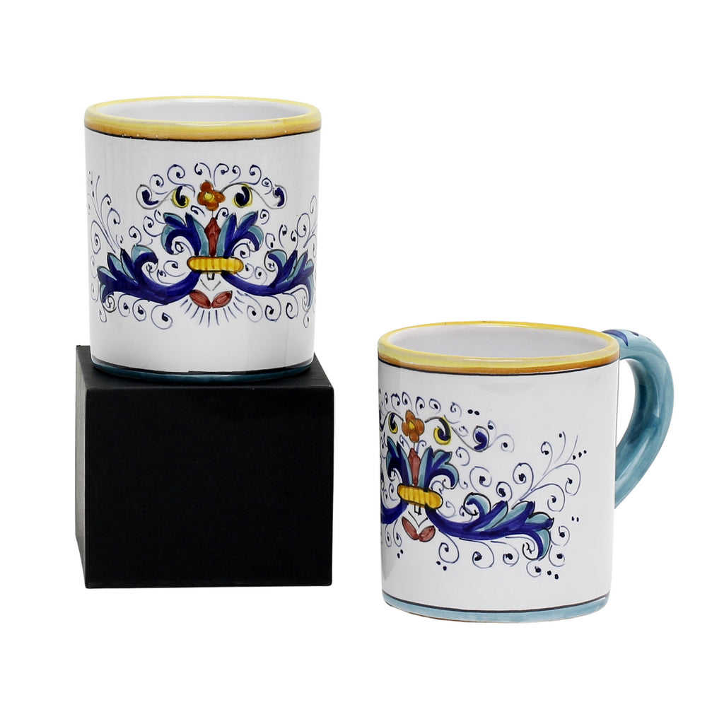 GIFT BOX: With two Deruta Mugs - RICCO DERUTA Lite Design - Artistica.com