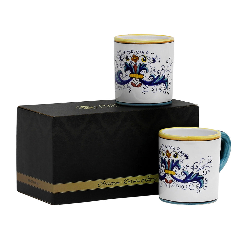 GIFT BOX: With two Deruta Mugs - RICCO DERUTA Lite Design - Artistica.com
