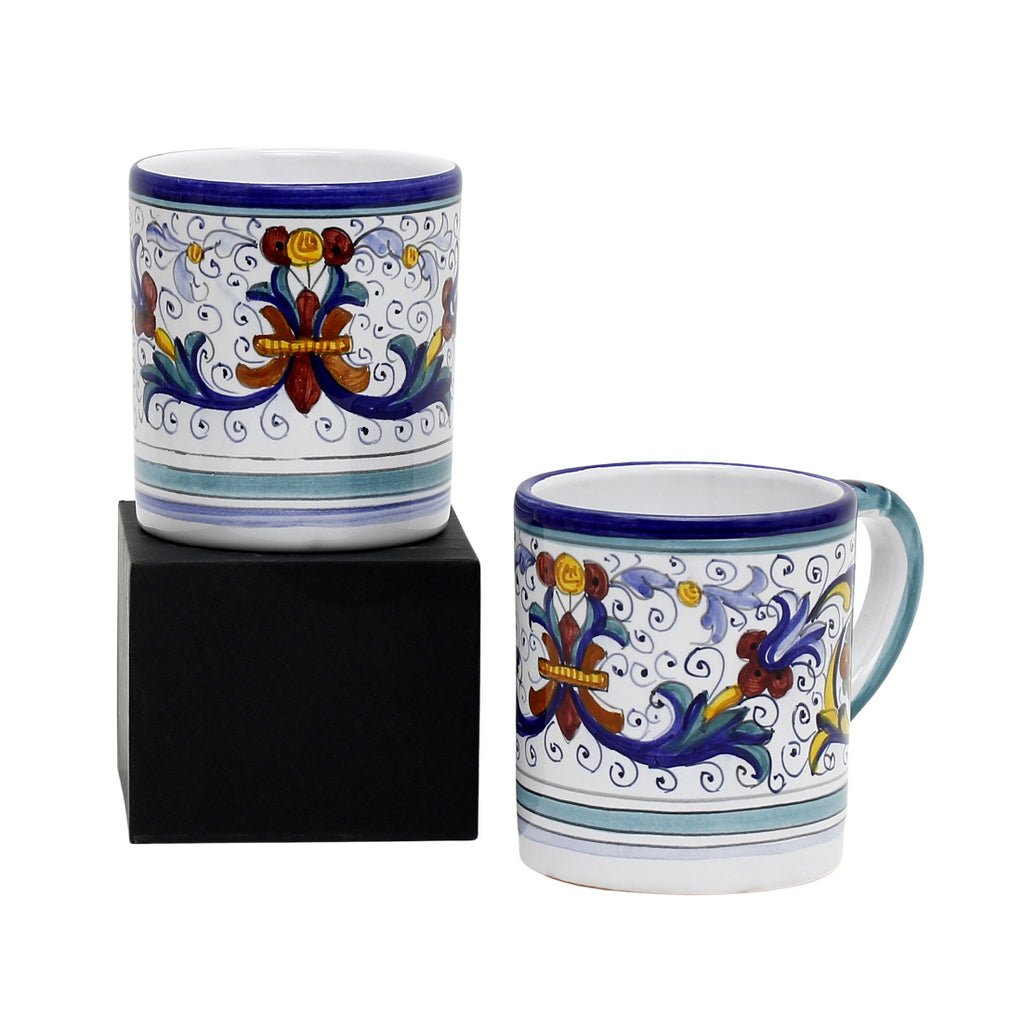 GIFT BOX: With two Deruta Mugs - VECCHIA DERUTA Design - Artistica.com