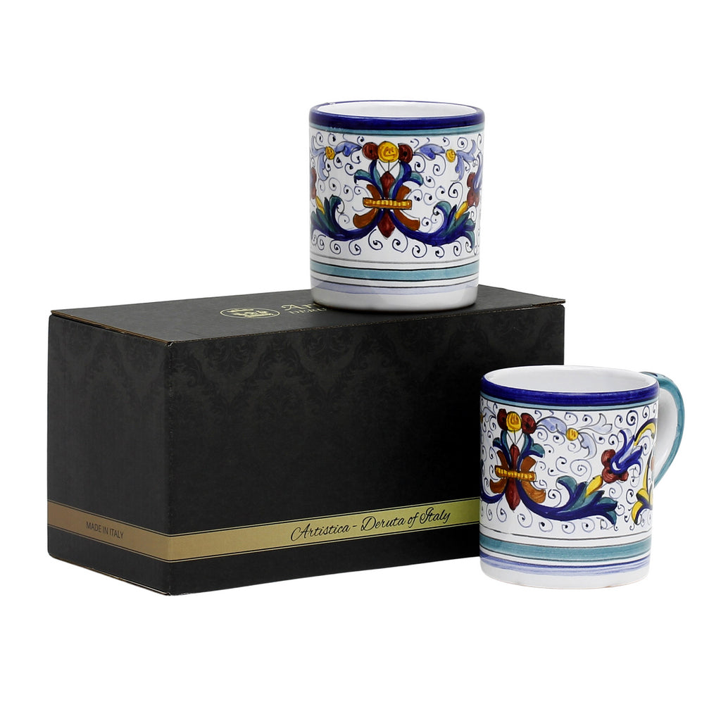 GIFT BOX: With two Deruta Mugs - VECCHIA DERUTA Design - Artistica.com