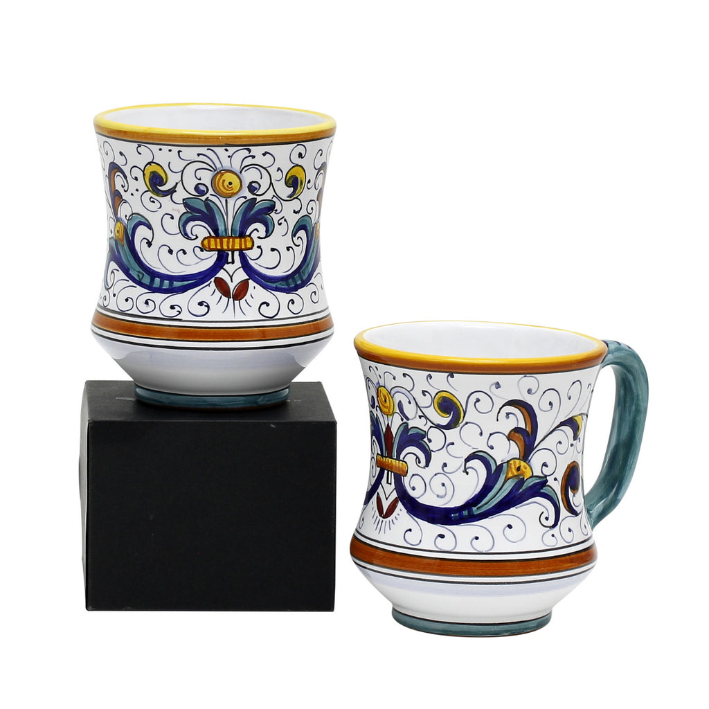 GIFT BOX: With two Deruta Mugs - RICCO DERUTA DELUXE Concave Design ...
