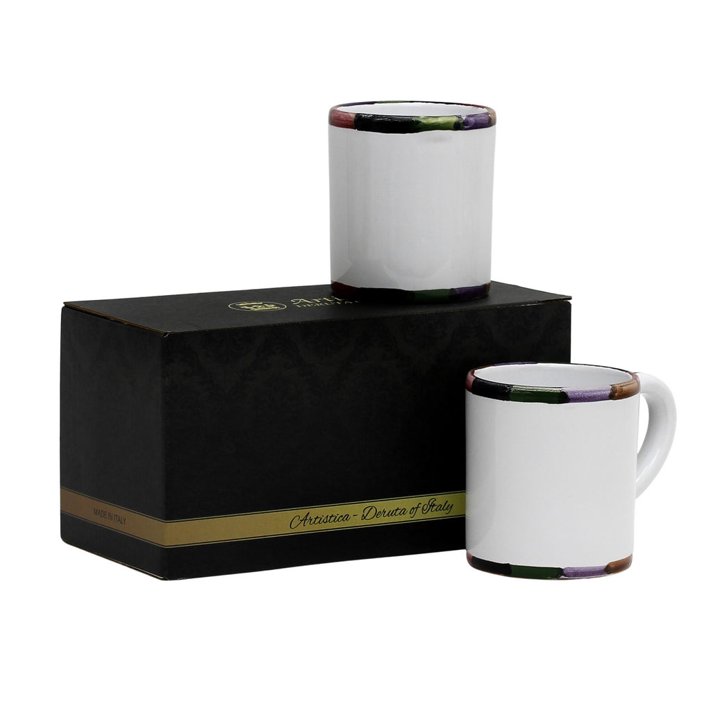 GIFT BOX: With two Deruta Mugs - CIRCO-BELLO Design - Artistica.com