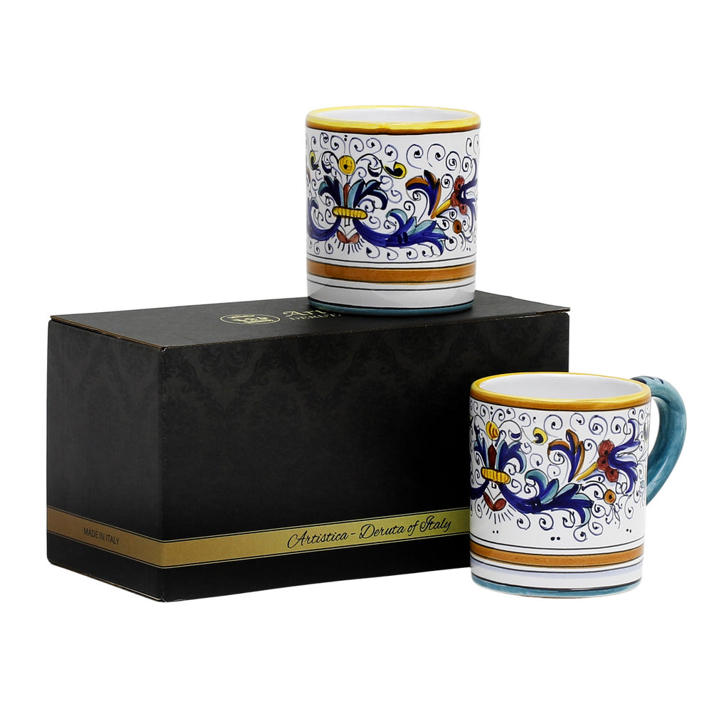 GIFT BOX: With two Deruta Mugs - RICCO DERUTA Design - Artistica.com