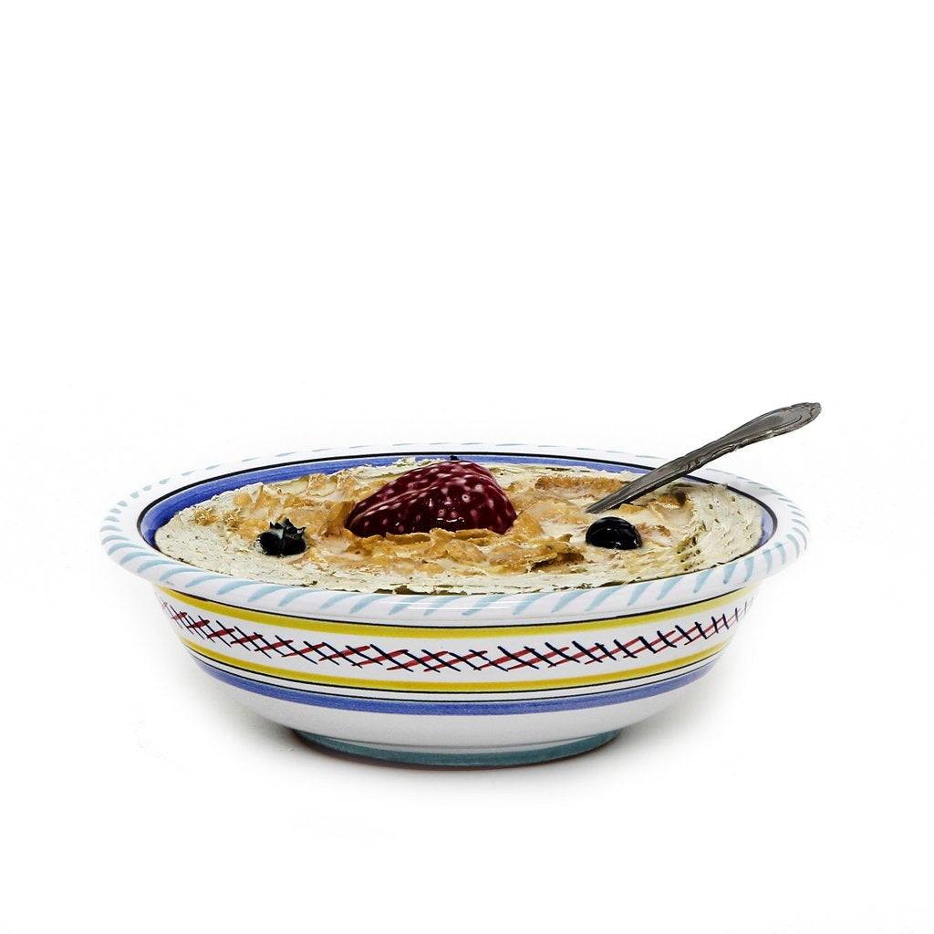 ORVIETO GREEN ROOSTER: Salad Cereal Bowl - Artistica.com