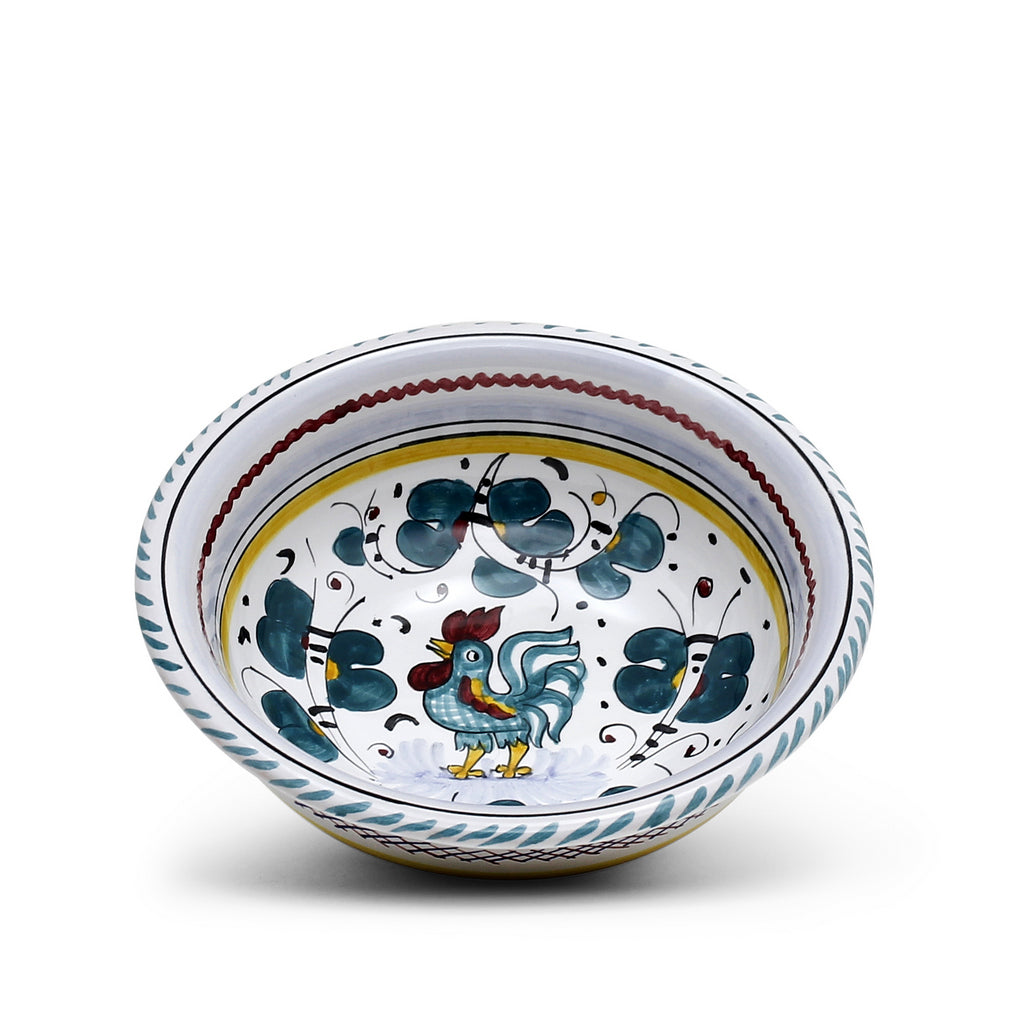 ORVIETO GREEN ROOSTER: Salad Cereal Bowl - Artistica.com