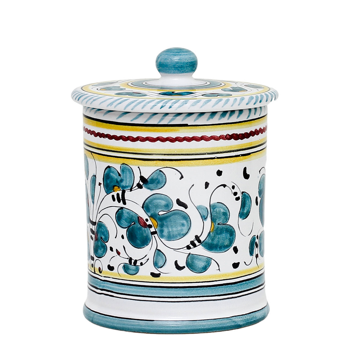 ORVIETO GREEN ROOSTER: Caffe' (Coffee) Container Canister - Artistica.com