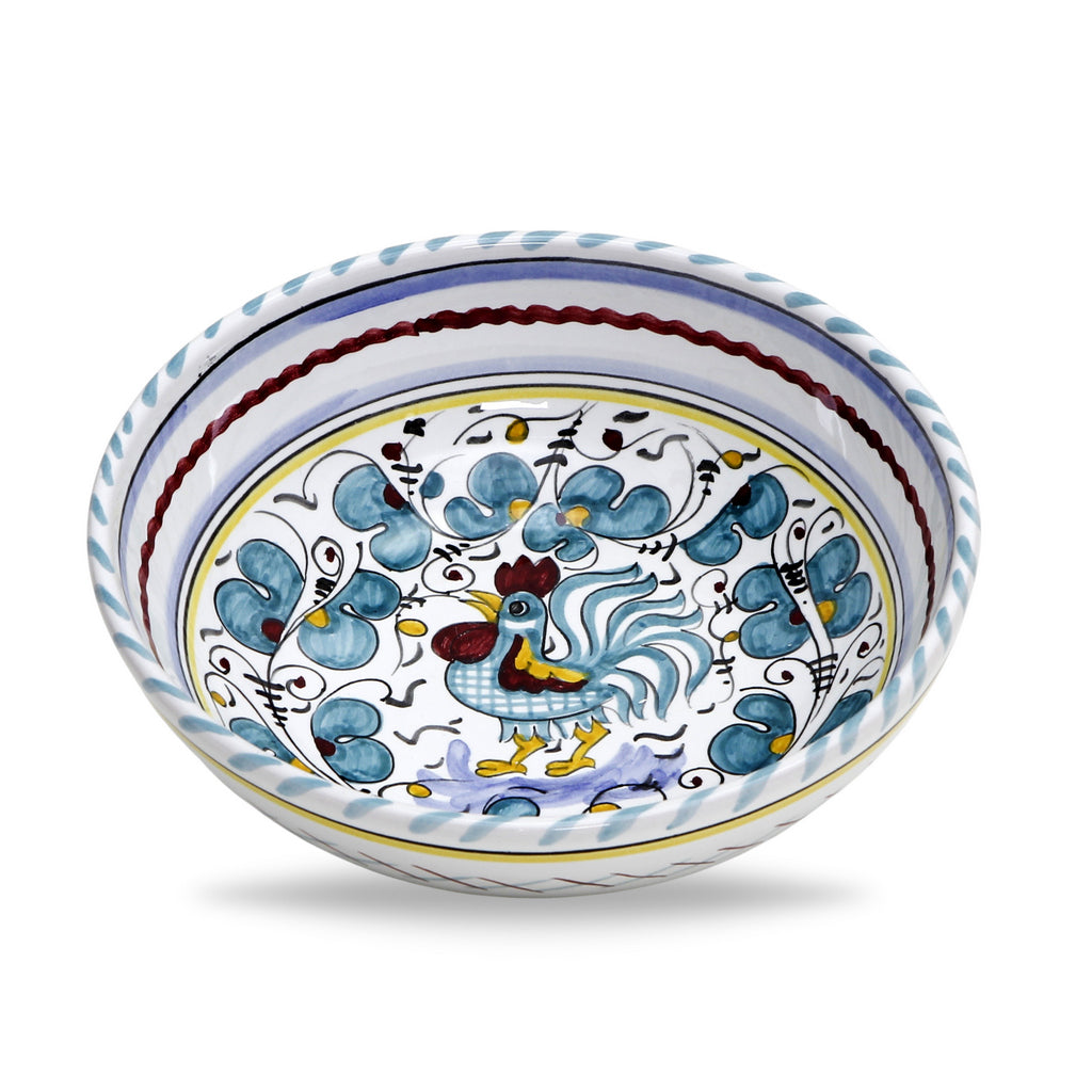 ORVIETO GREEN ROOSTER: Coupe Pasta/Soup Bowl - Artistica.com