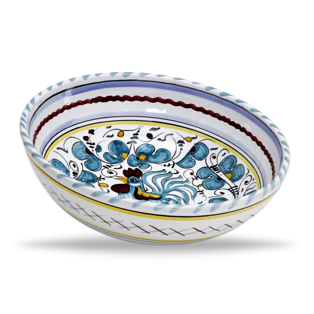 ORVIETO GREEN ROOSTER: Coupe Pasta/Soup Bowl - Artistica.com