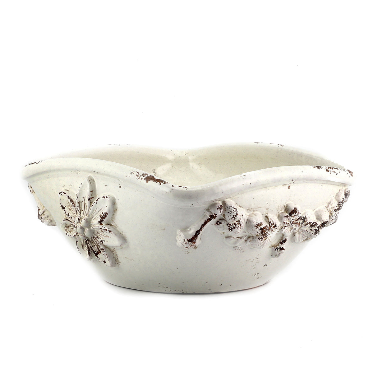 SCAVO ROBBIANA: Squared Centerpiece with Della Robbia bass relief motifs - Artistica.com