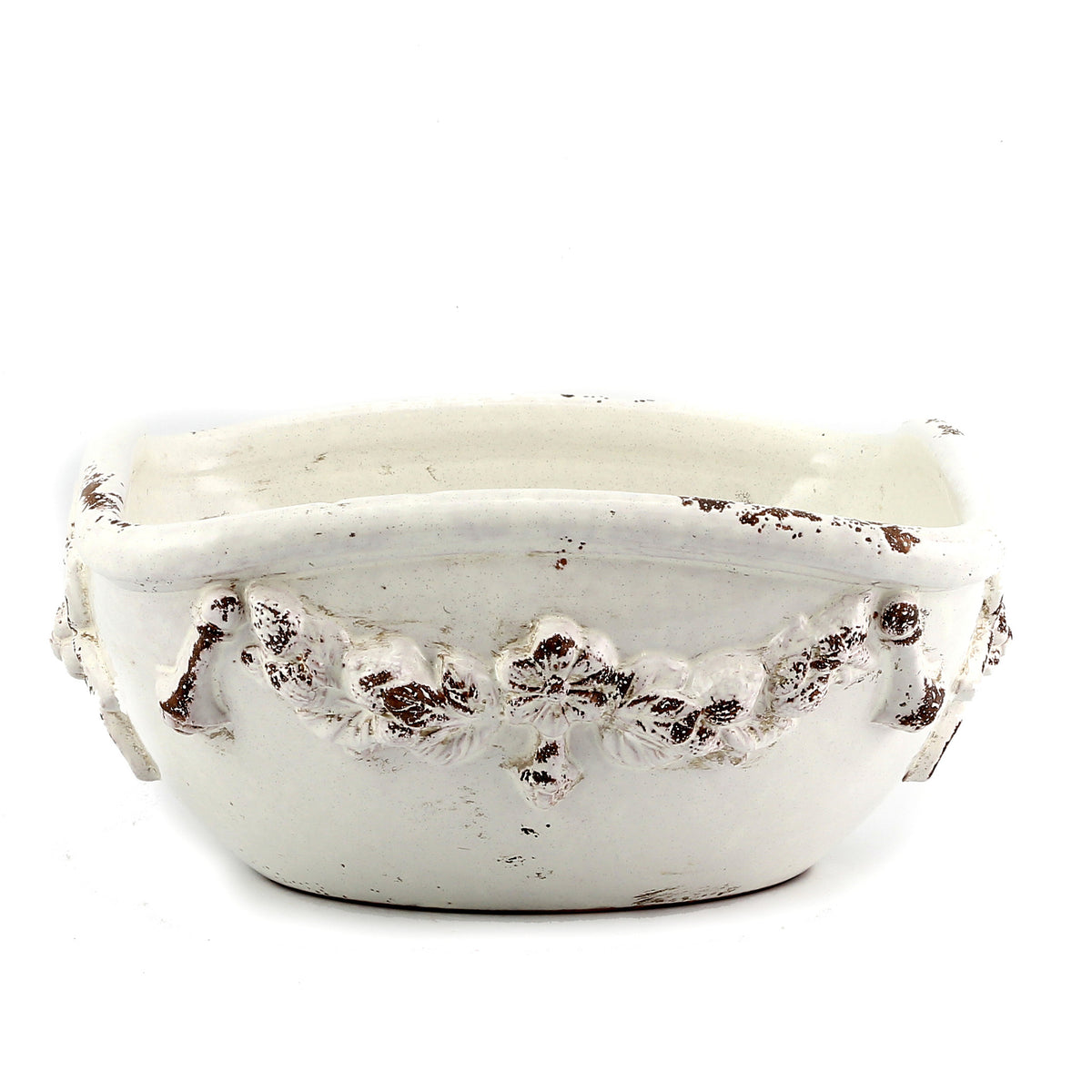 SCAVO ROBBIANA: Squared Centerpiece with Della Robbia bass relief motifs - Artistica.com