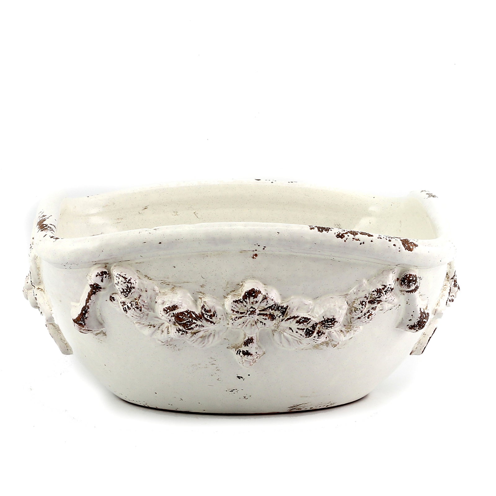 SCAVO ROBBIANA: Squared Centerpiece with Della Robbia bass relief motifs - Artistica.com