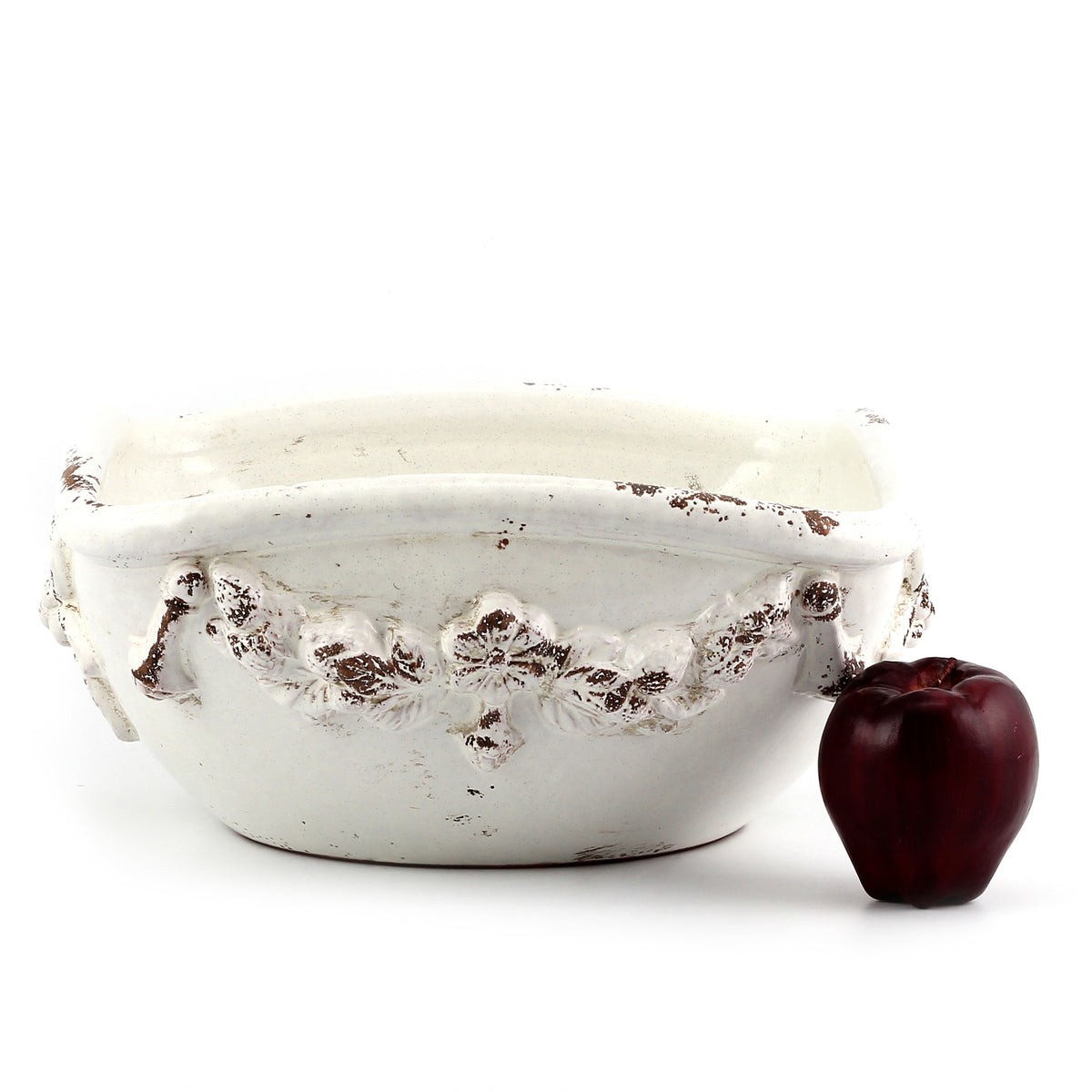 SCAVO ROBBIANA: Squared Centerpiece with Della Robbia bass relief motifs - Artistica.com