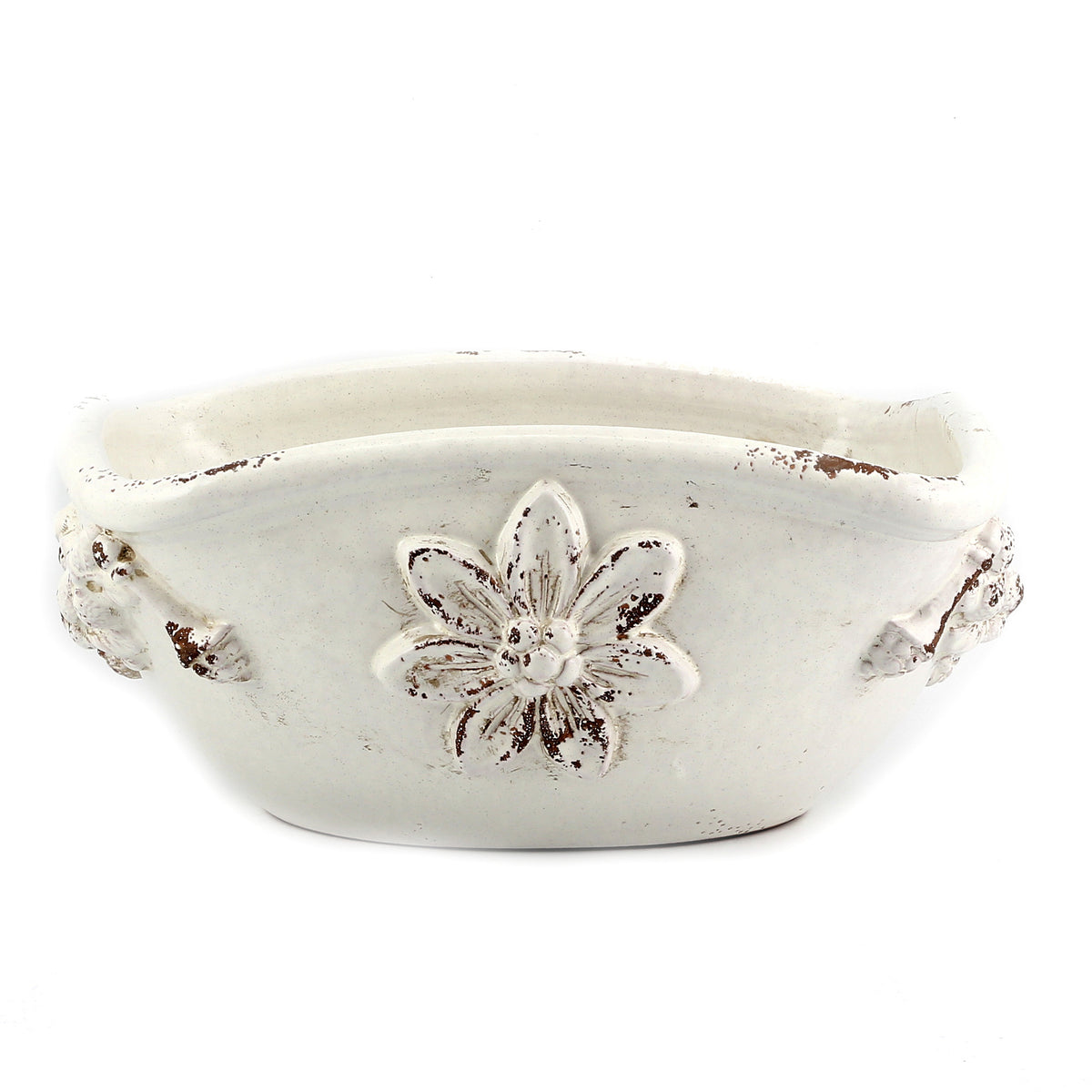 SCAVO ROBBIANA: Squared Centerpiece with Della Robbia bass relief motifs - Artistica.com