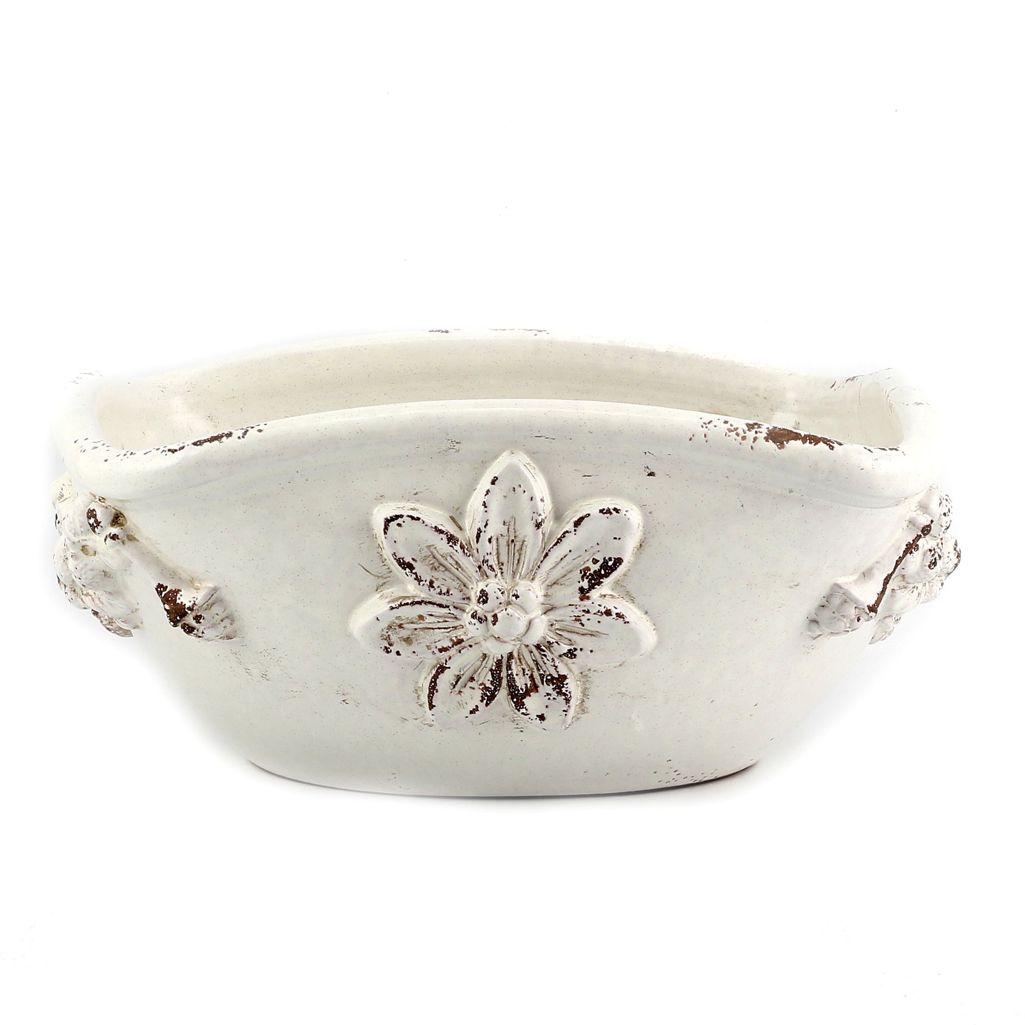 SCAVO ROBBIANA: Squared Centerpiece with Della Robbia bass relief motifs - Artistica.com