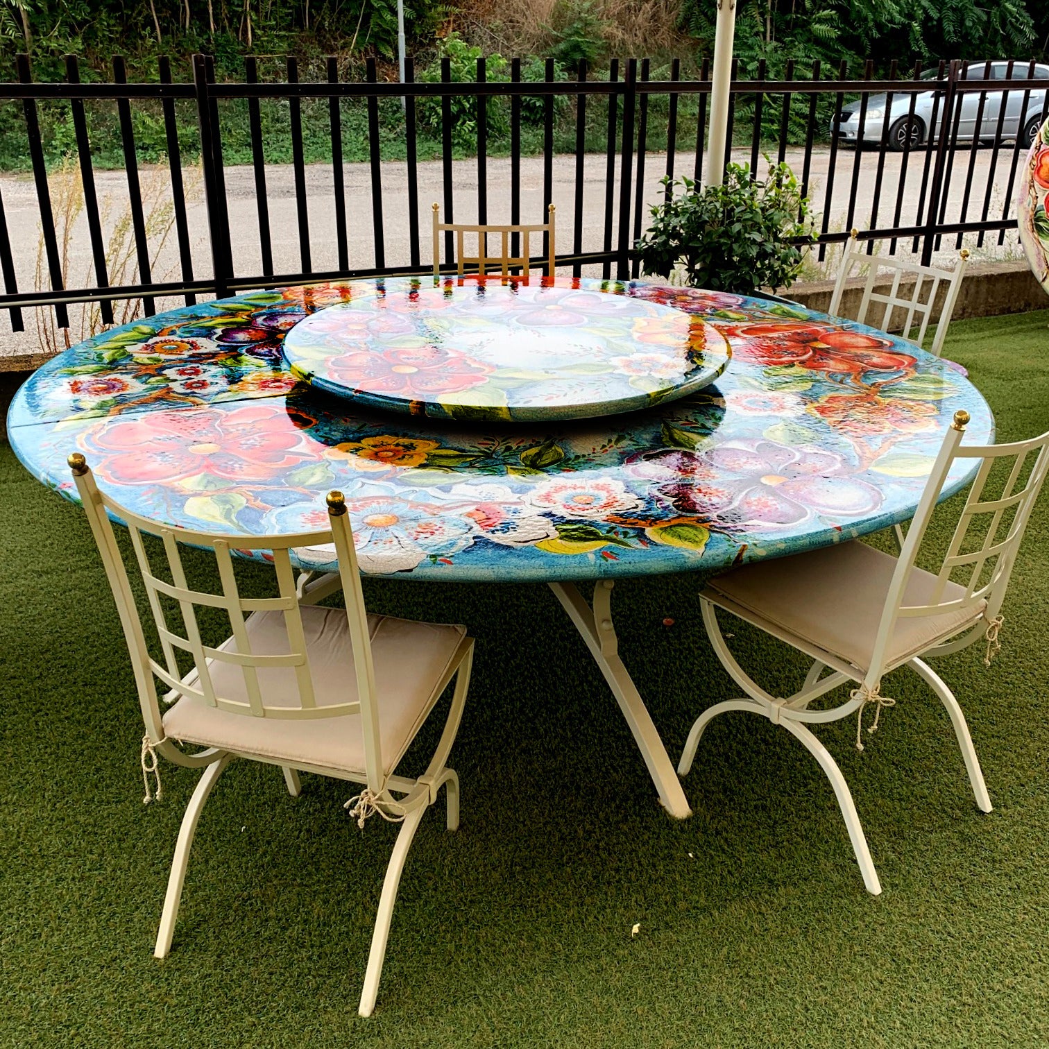 LAZY SUSAN: Ceramic-Stone Rotating Lazy Susan 24" Diam. - Artistica.com