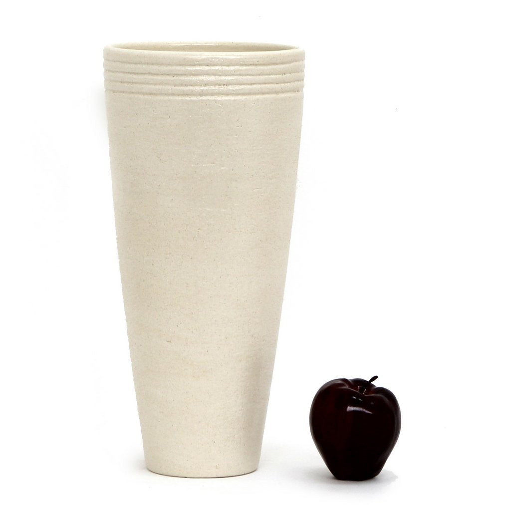 SCAVO REFRATTARIO: Rigato Tall Vase Cream - Artistica.com
