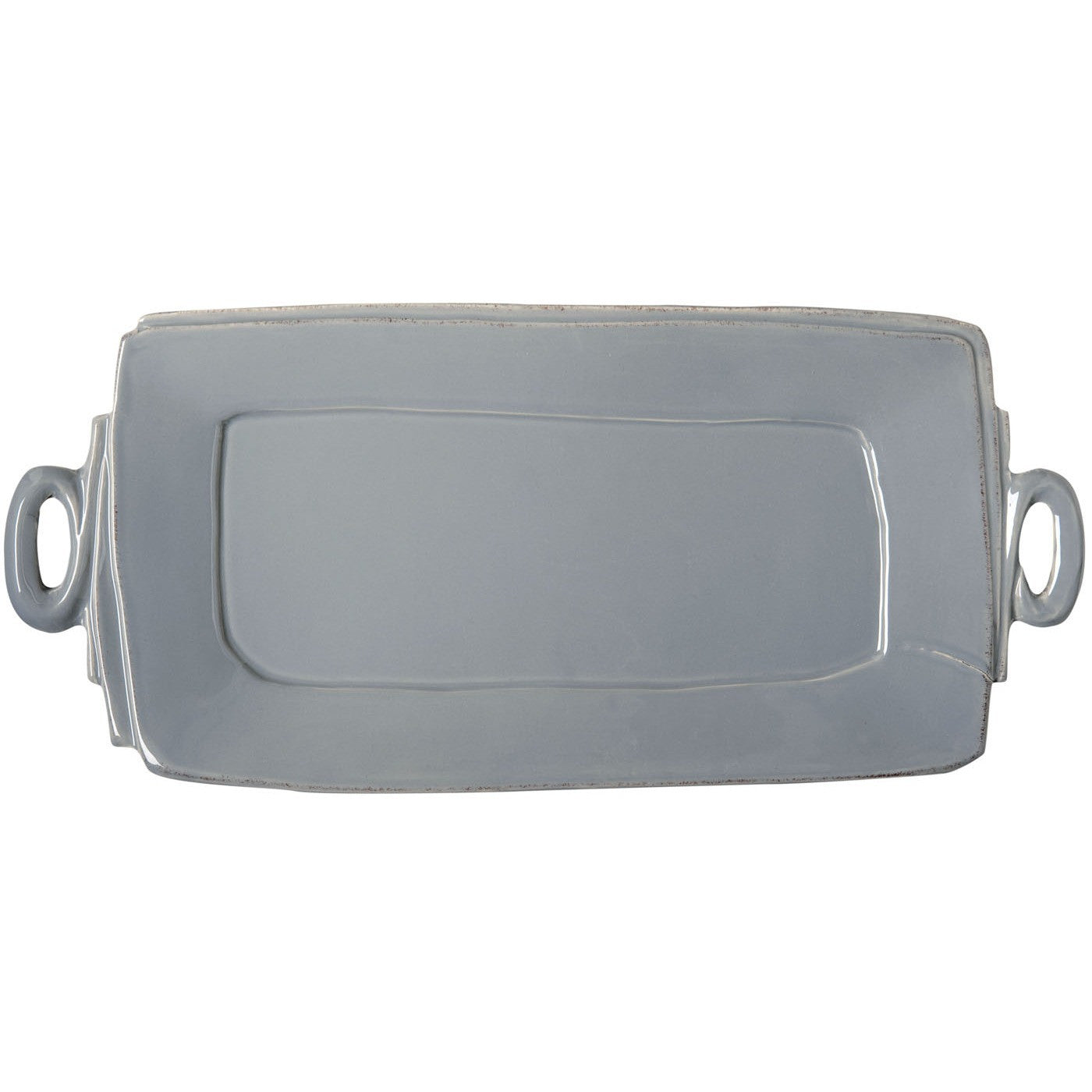 VIETRI: Lastra Gray Handled Rectangular Platter - Artistica.com