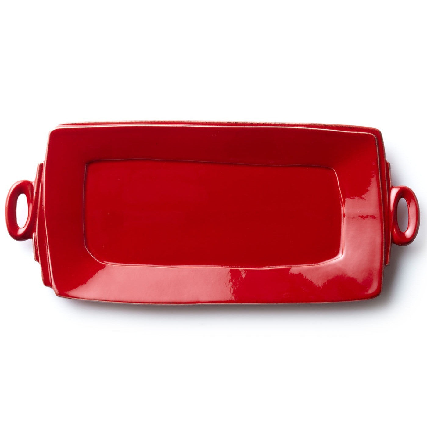 VIETRI: Lastra Red Handled Rectangular Platter - Artistica.com
