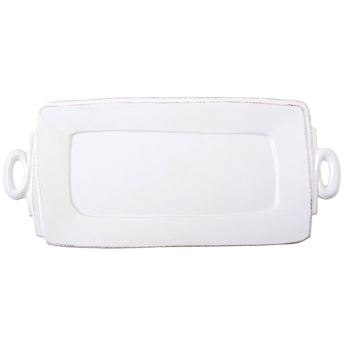 VIETRI: Lastra White Handled Rectangular Platter - Artistica.com