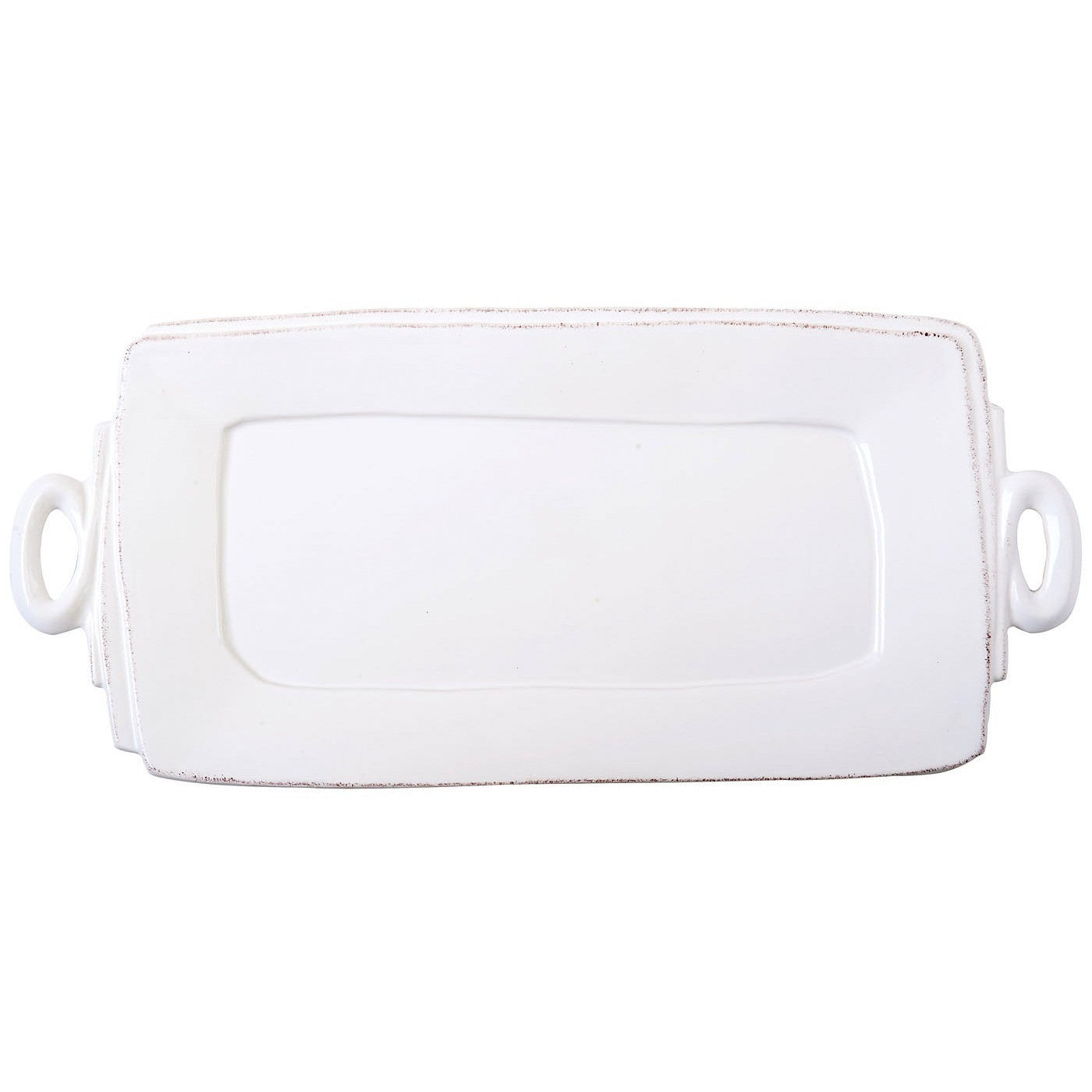 VIETRI: Lastra White Handled Rectangular Platter - Artistica.com