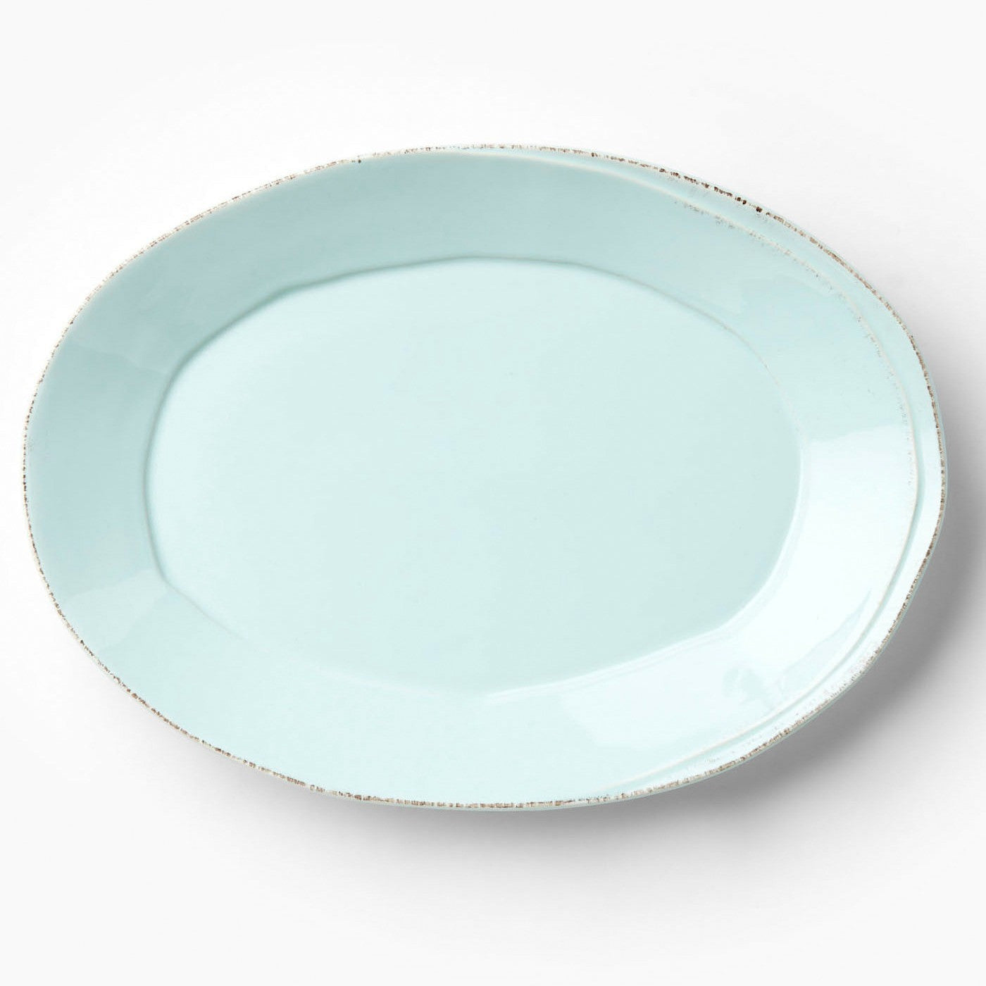 VIETRI: Lastra Aqua Oval Platter - Artistica.com