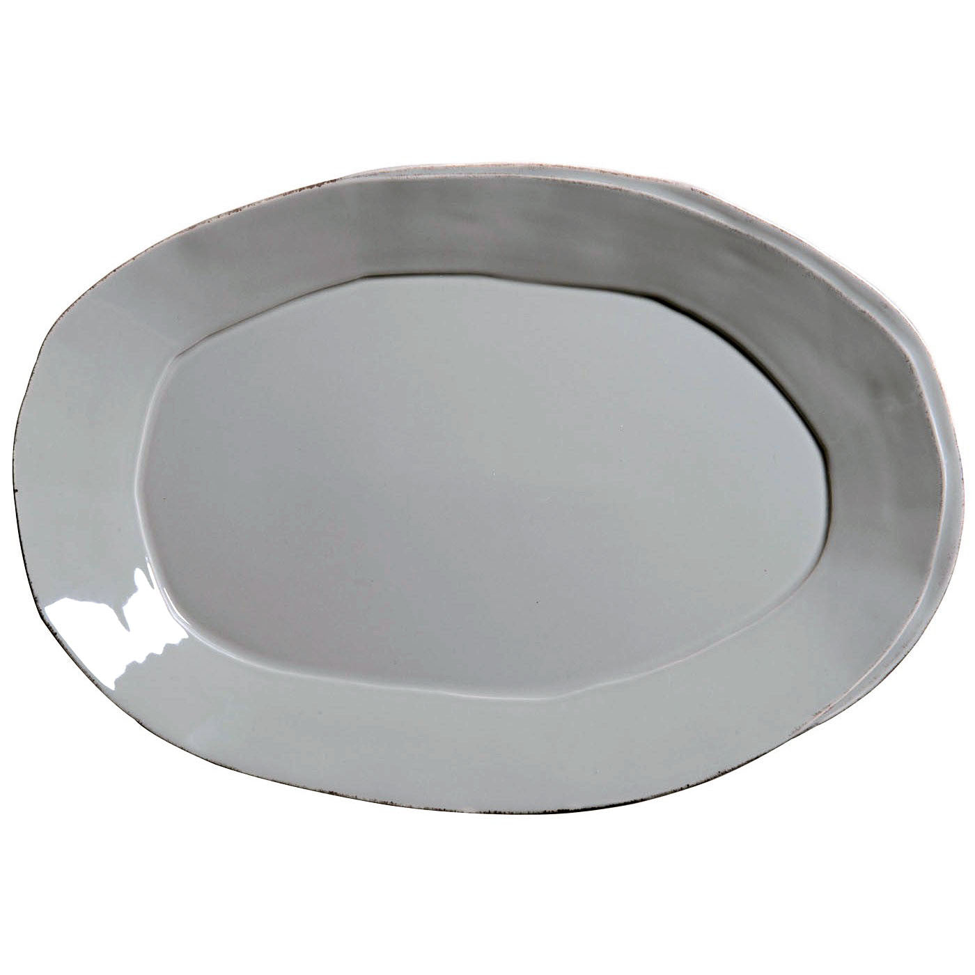 VIETRI: Lastra Gray Oval Platter - Artistica.com