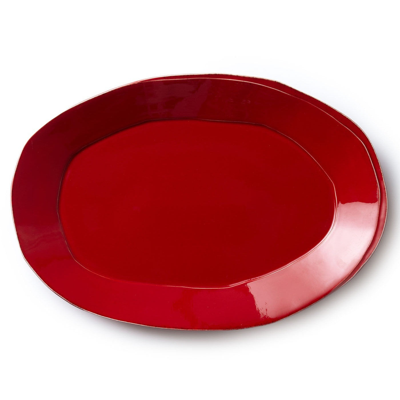 VIETRI: Lastra Red Oval Platter - Artistica.com