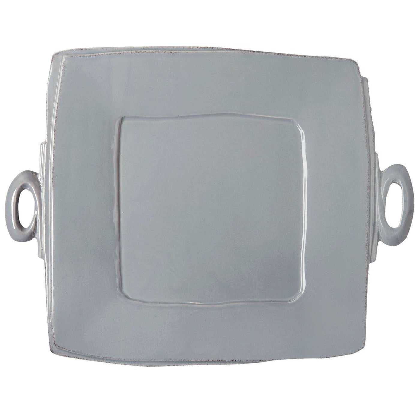 VIETRI: Lastra Gray Handled Square Platter - Artistica.com