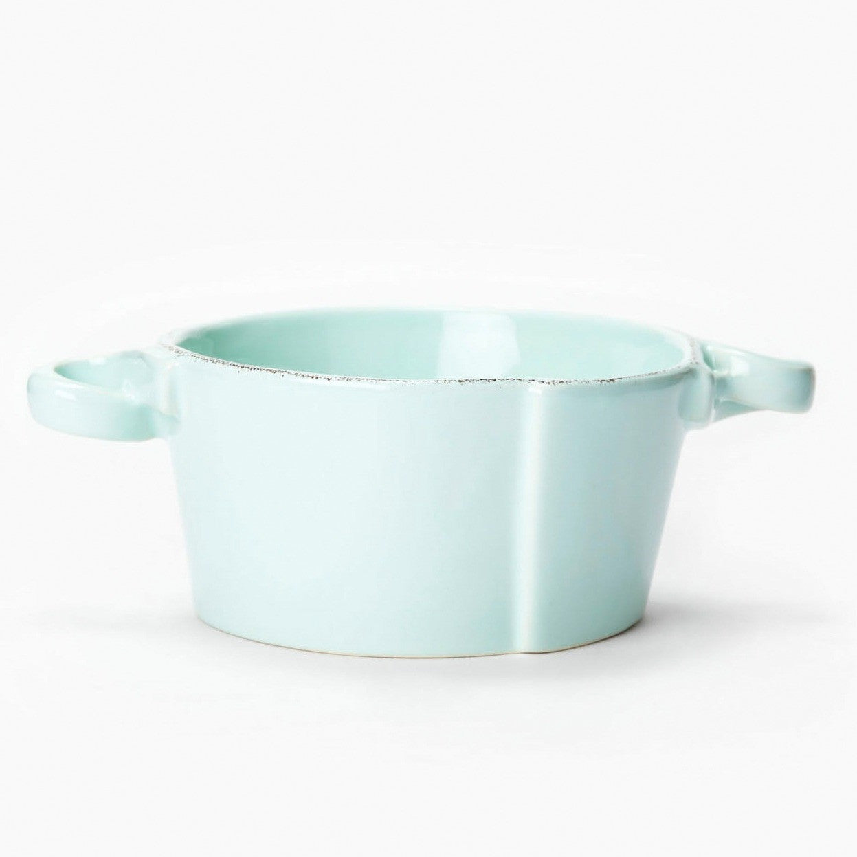 VIETRI: Lastra Aqua Small Handled Bowl - Artistica.com