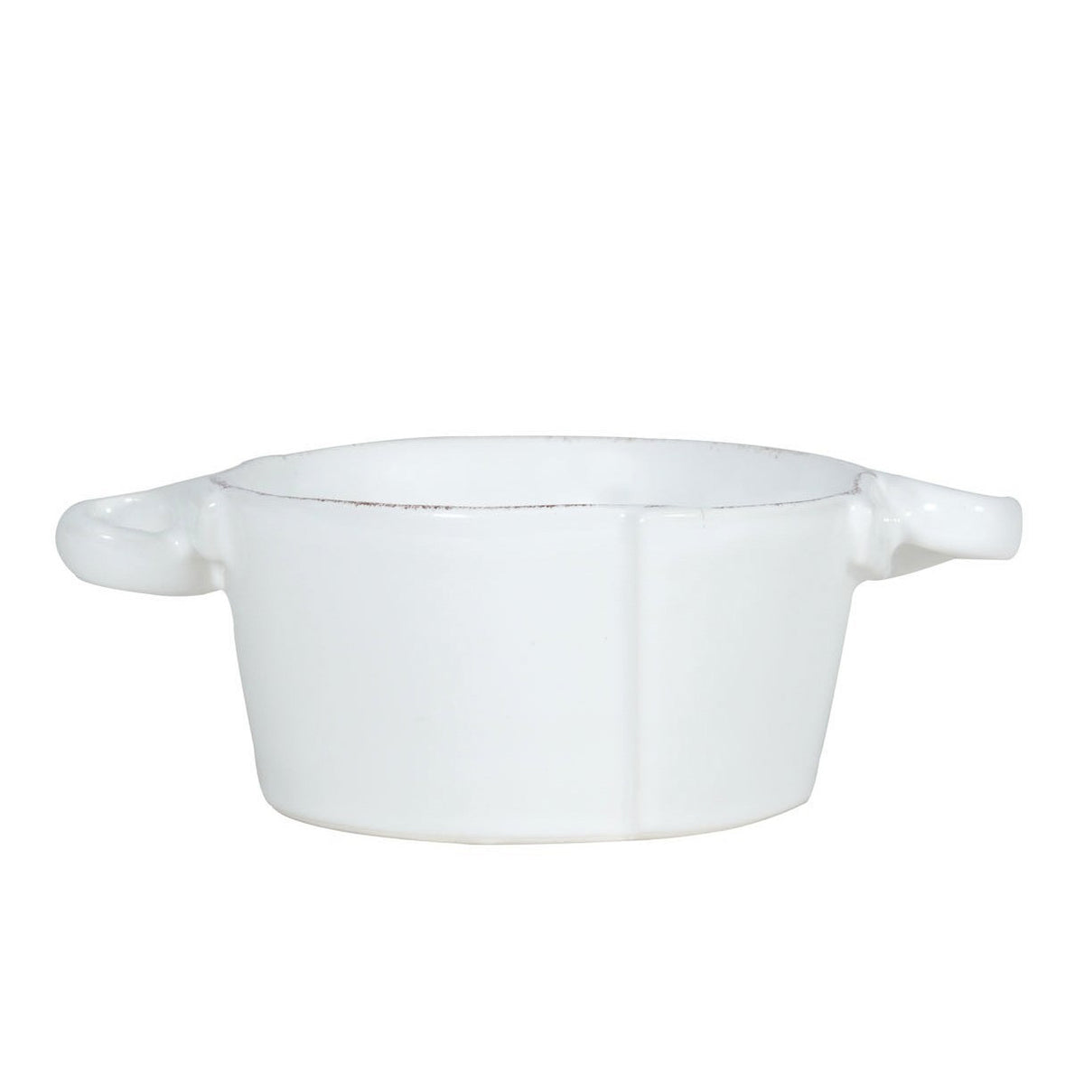 VIETRI: Lastra White Small Handled Bowl - Artistica.com