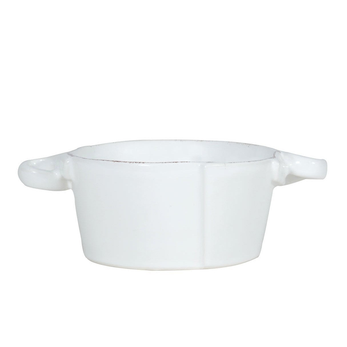 VIETRI: Lastra White Small Handled Bowl - Artistica.com