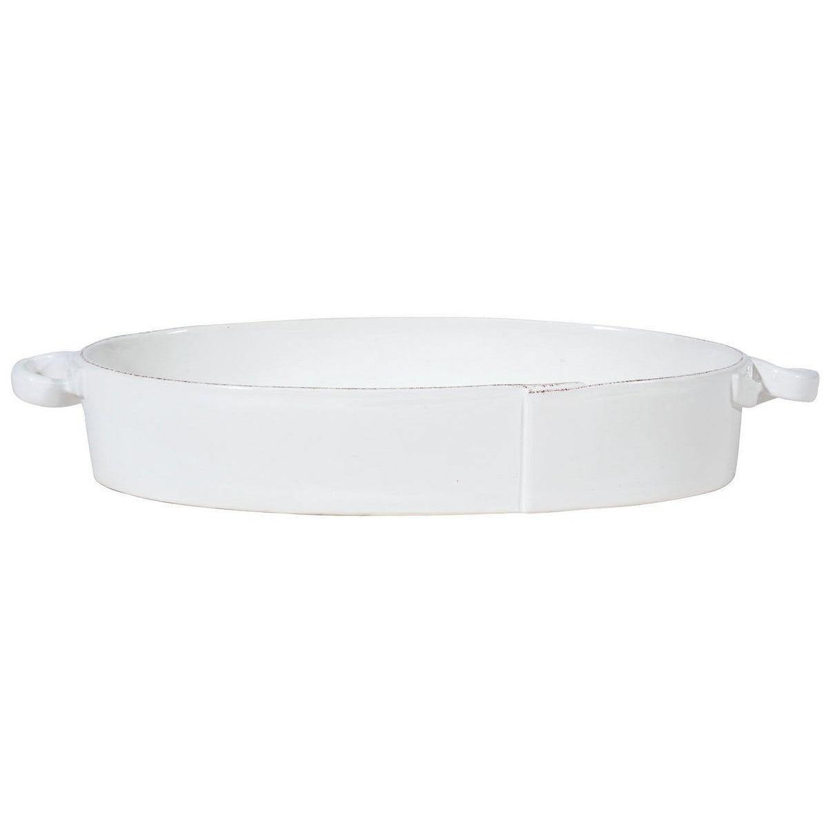 VIETRI: Lastra White Handled Oval Baker - Artistica.com