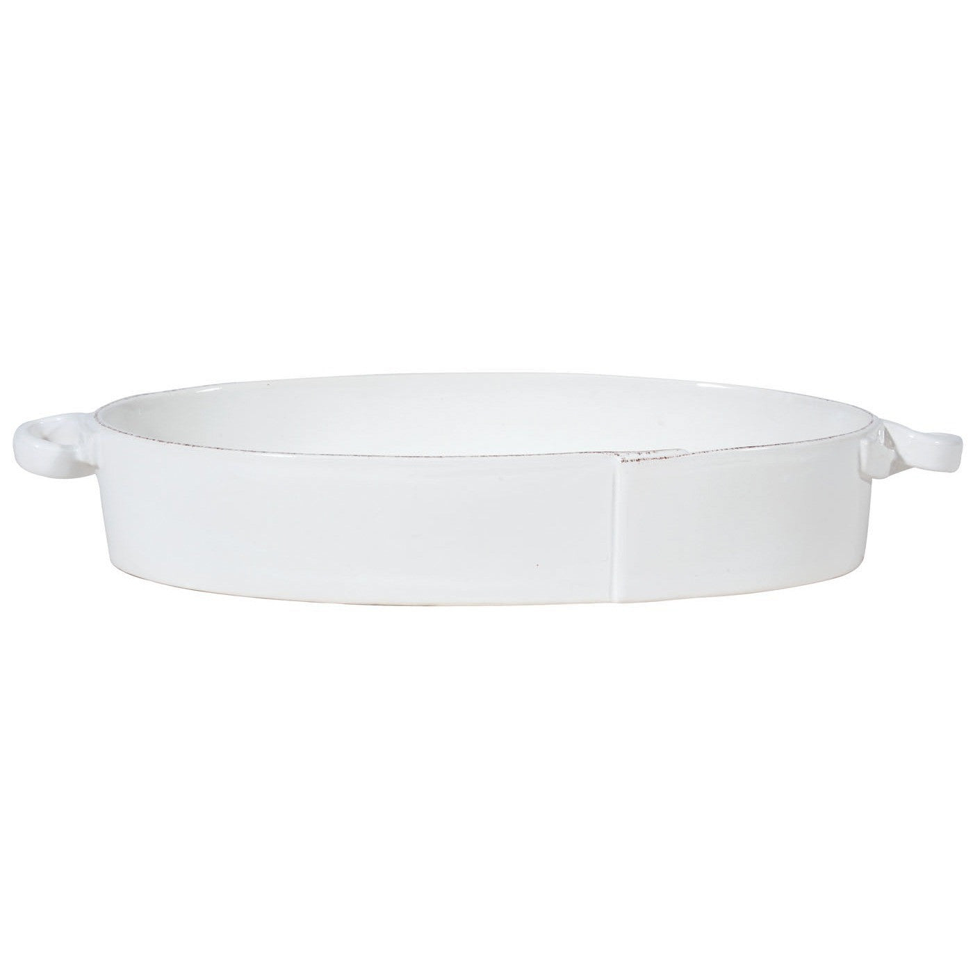 VIETRI: Lastra White Handled Oval Baker - Artistica.com