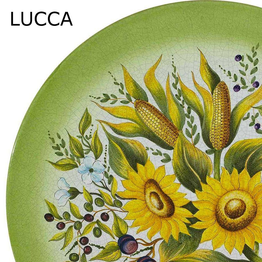 LAZY SUSAN: Ceramic-Stone Rotating Lazy Susan 46" Diam. in Deruta, Italy. - Artistica.com
